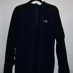 North Face, navy blue half zip, large